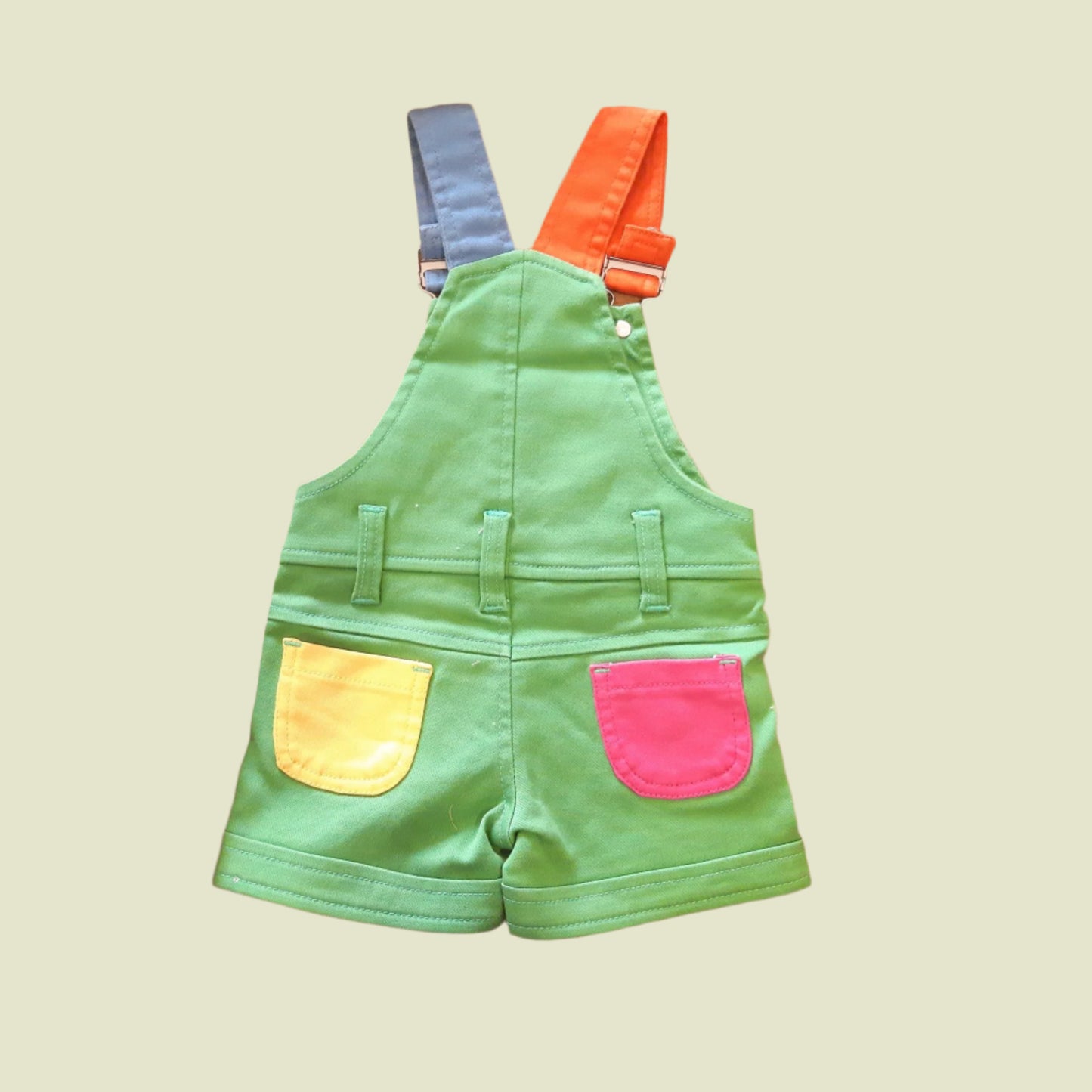 Green Girls' Dungaree Shorts Set with White T-Shirt 2-Piece Summer Outfit for 0–5 Year old girl - BabyChirp