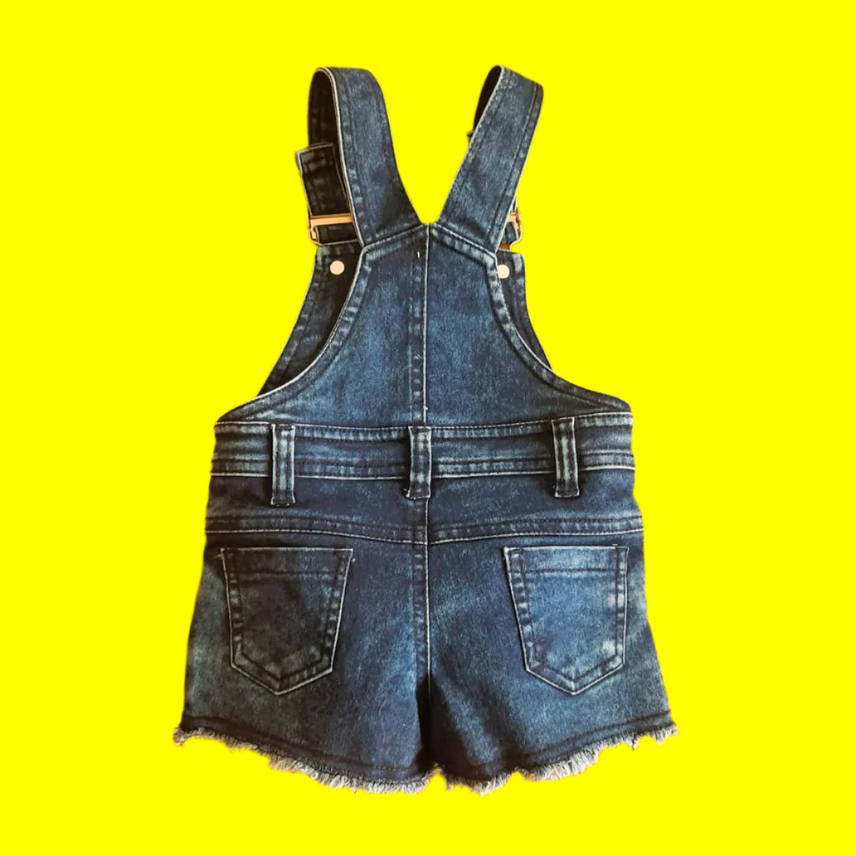 Yellow and Blue Girl's Tweety Denim Dungaree Shorts Set with Yellow Top 2 Piece Overall Set Toddler and Kids - 0-5 years BabyChirp