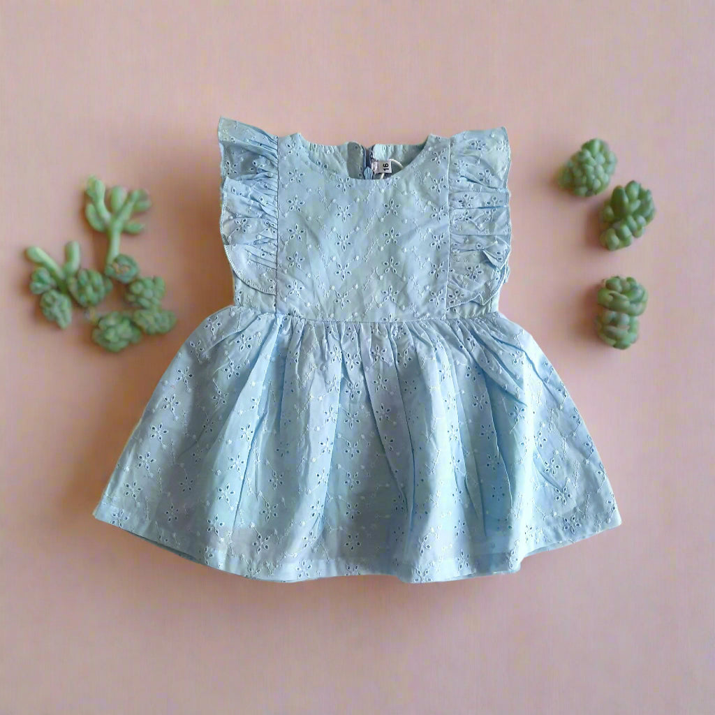 Skyblue Girls Chicken Frock Tulle Dress Soft Cotton Casual and Party Dress for 1-5 years old girl - BabyChirp 