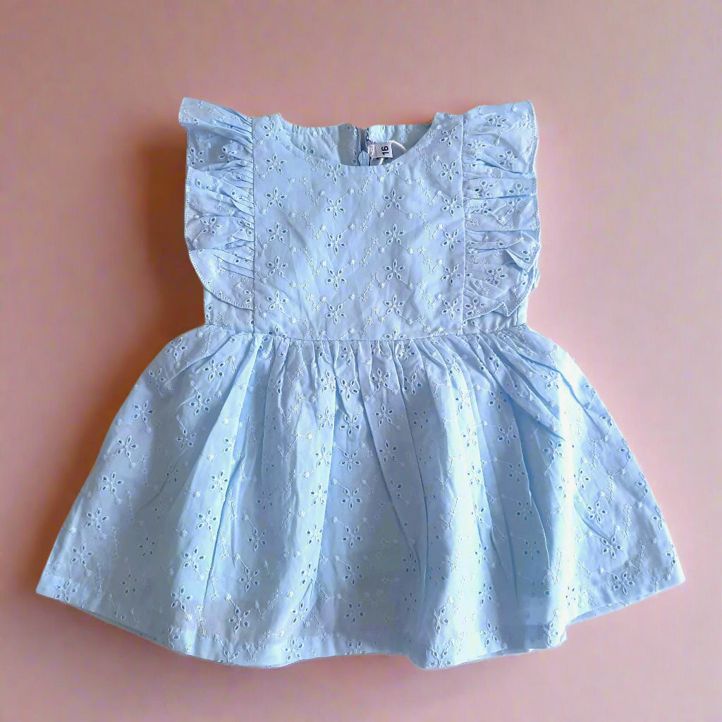 Skyblue Girls Chicken Frock Tulle Dress Soft Cotton Casual and Party Dress for 1-5 years old girl - BabyChirp 