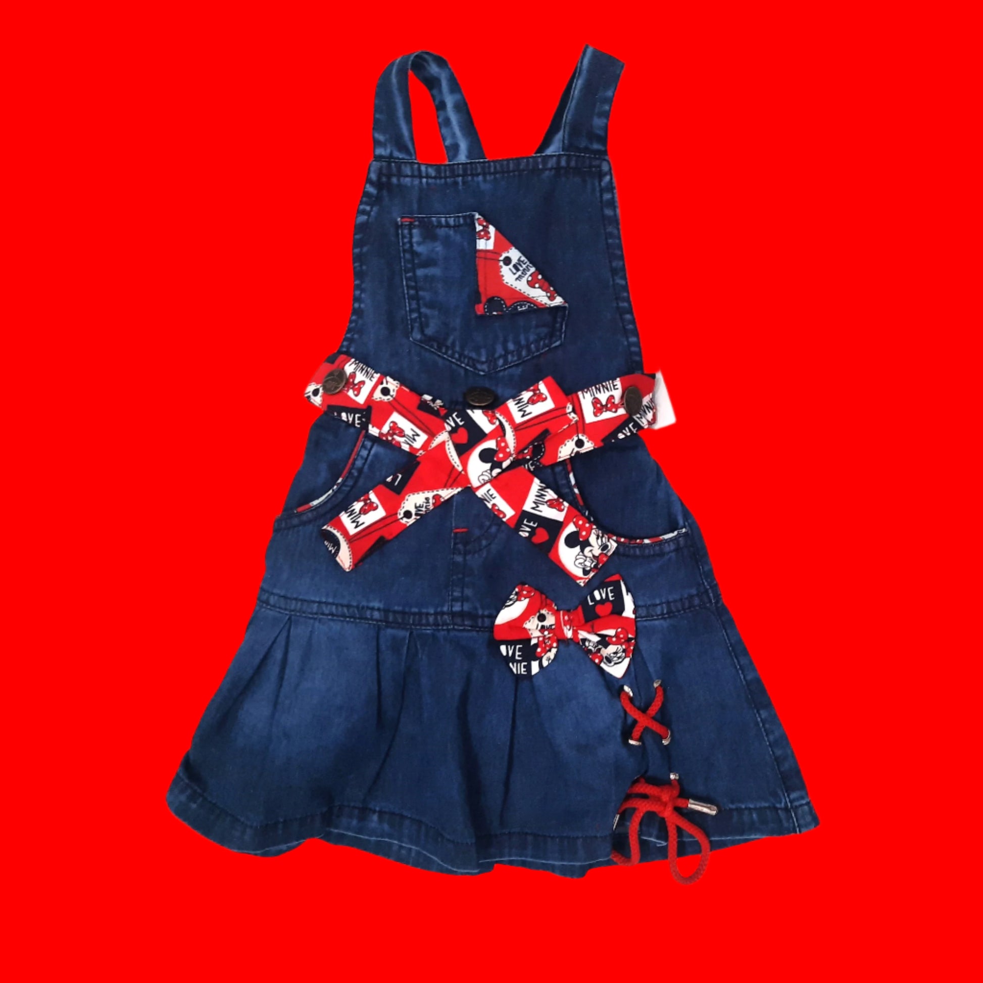 Blue Girls' Denim Dress with White T-Shirt – Stylish 2-Piece Outfit for Toddlers and Kids for 1-7 year old girl - BabyChirp