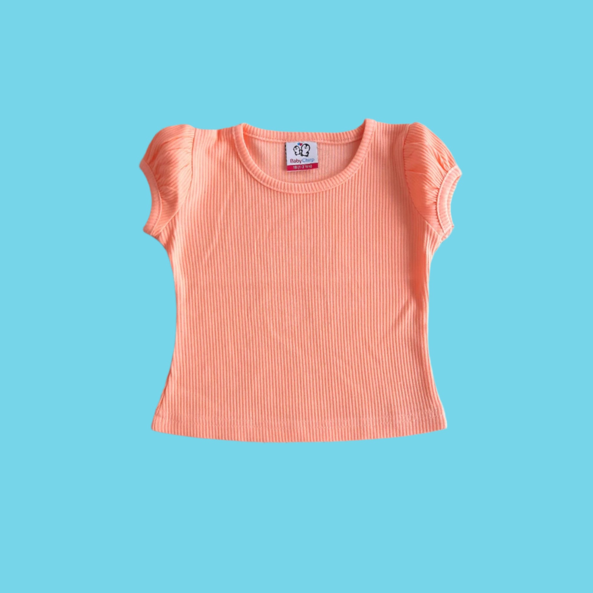 Peach Girl's Kitty Denim Pinafore Dress with Peach Top 2 piece Overall Set for 1-6 years old girl - BabyChirp
