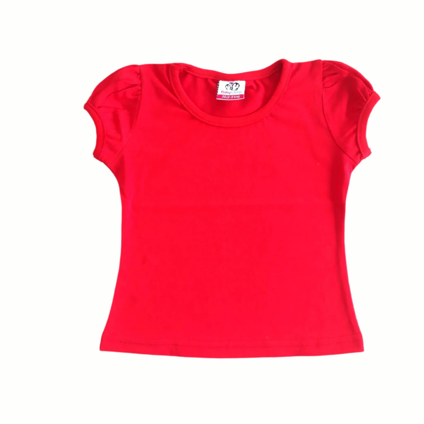 Blue & Red Girl's Denim Dungaree Set with Red Top 2 piece Overall Set for 1-6 year old girl - BabyChirp 