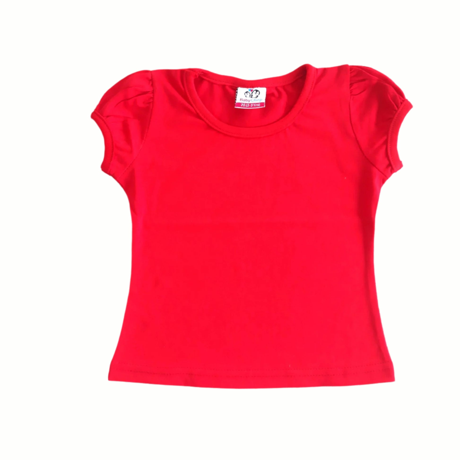 Blue & Red Girl's Denim Dungaree Set with Red Top 2 piece Overall Set for 1-6 year old girl - BabyChirp 
