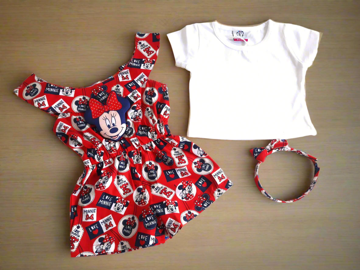 Red and White Shorts Cotton Dungaree for 1-7 year-old girl – BabyChirp